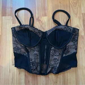 Elegant Black Lace Bustier